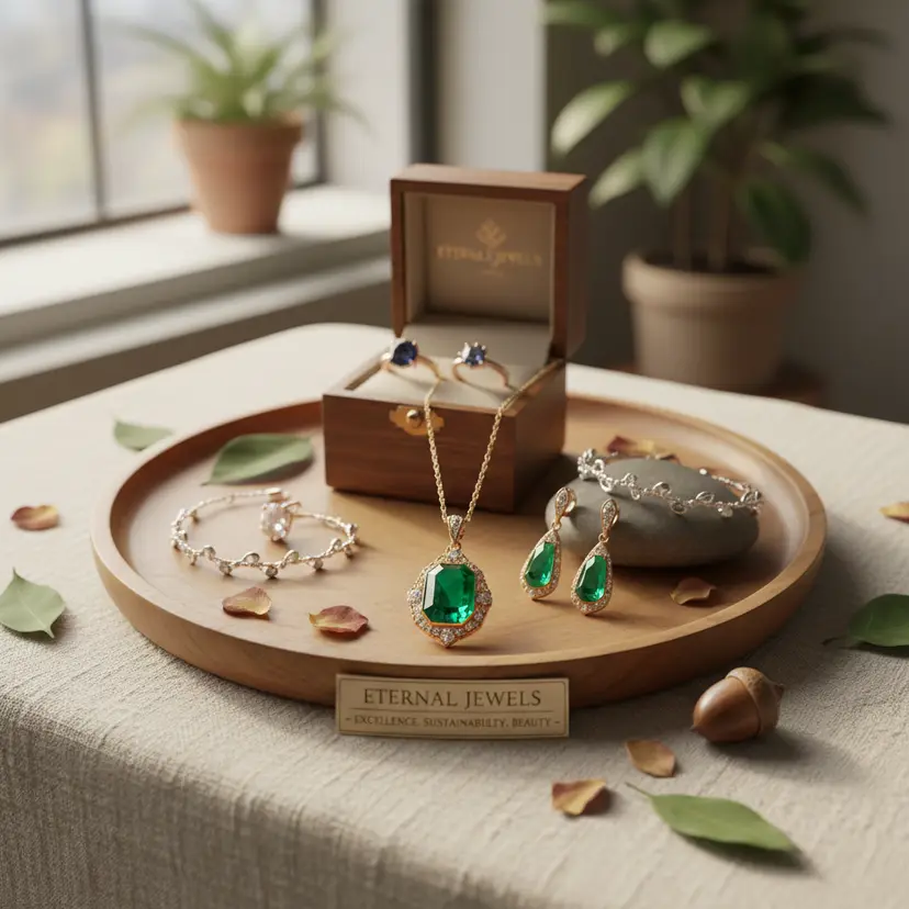 Illustrative tropical leaves and stones on a wooden tray